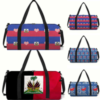 Sac de voyage en toile avec drapeau d'Haïti pour femme et homme, sac de sport, sac de yoga, sac bandoulière, haute qualité, prix d'usine, vente en gros, personnalisable