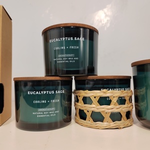 Bougie parfumée à la cire de soja, poire, citron, <span class=keywords><strong>basilic</strong></span>, bergamote, cèdre, lilas, avec couvercles et boîte pour l'aromathérapie à domicile - Product Image 3
