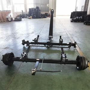 4-bánh xe phía trước và phía sau trục máy nén khí di động Trailer với mùa xuân thép tấm sốc hấp thụ phanh Trailer trục nhà sản xuất - Product Image 3