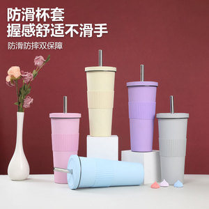 Stainless Steel Tumbler 850ml Insulated With Straw Wide Mouth Travel Cup For Milk Tea And Water - Product Image 4