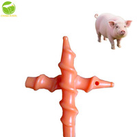 Tige de reproduction artificielle en silicone à tête spirale pour porcs |   Vas deferens multicolores avec embout de fixation