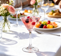 Verre à martini classique en cristal, verre à cocktail rétro pour bar, coupe à champagne papillon, coupe tour pour boissons et jus