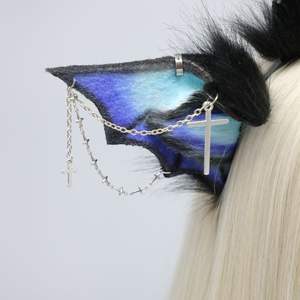 E0080 fantezi yıldızlı Tassel püskül ve küpe ile kanatları ve boynuzları ile serin hayvan kulaklar kafa bandı cadılar bayramı Cosplay - Product Image 3