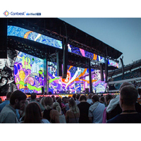 P1.9 P2.6 layar bioskop Led besar pintu keluar 2X3 M tahap 1000X500 3.9 3.9Mm layar Led 6000 Nits Led Bar Display untuk luar ruangan