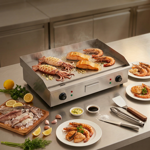 Factory Supplied Large Size <b>Electric</b> Griddle Stainless Steel <b>Pan</b> Versatile Grill For Night Market Steak Seafood And Meat Frying - Product Image 1