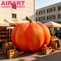 Citrouille gonflable de 4 m (13 pi) de haut, décoration gonflable pour la récolte d'automne, accessoire décoratif pour entrée de ferme de citrouilles