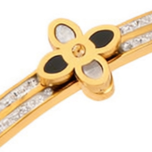 Pulsera de Acero Inoxidable Chapada en Oro con Circonitas, Diseño de Flor Pequeña, Joyería de Moda Unisex, Regalo - Product Image 6