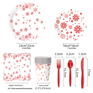 Offre Spéciale : Ensemble de Vaisselle Jetable en <span class=keywords><strong>Papier</strong></span> Flocon de Neige pour Noël – Assiettes, Gobelets et <span class=keywords><strong>Serviettes</strong></span> pour Décoration de Fêtes - Product Image 2