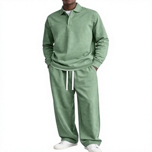 Mens Wholesale Tracksuit Set Custom Sportswear Fleece Training <b>Jacket</b> Pants - Product Image 1