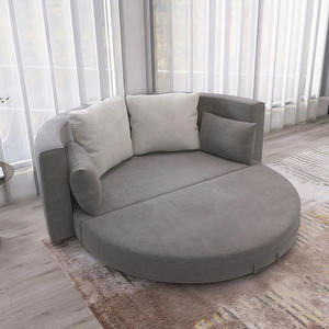 Modern Sectional Fabric <b>Sofa</b> <b>Bed</b> Set Folding in One Piece Solid Wood Legs 200kg Load Capacity for Living Room Apartment Hotel - Product Image 2
