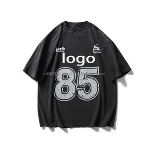 Camiseta de Verano 2026, Nueva, Transpirable, 100% Algodón, Estilo Vintage, Lavada, Estampada, Manga Corta, Hip Hop, Holgada, para Parejas - Product Image 4