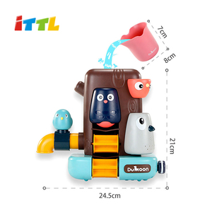 ITTL Stem bagno casa sull'albero doccia animale vasca da bagno giocattolo forniture per il bagnetto del bambino doccia con tazza impilabile per bambini - Product Image 5