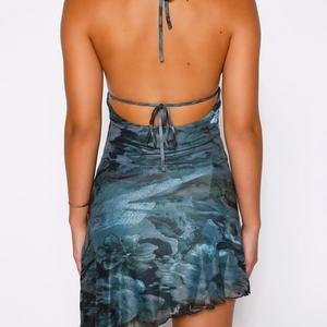 Nuevo Vestido Mini Casual con Escote Bardot y Espalda Descubierta, Diseño Envolvente de Satén, Decoración Fruncida para Fiesta, Tendencia Actual - Product Image 6