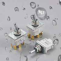Interruptor de Palanca CNTD CTS-D SPST de 2/3/4/6 Pines con Terminal de Conexión Rápida # 250) Interruptor Momentáneo Autoblocante 15/20A 250V 12mm Montaje IP67
