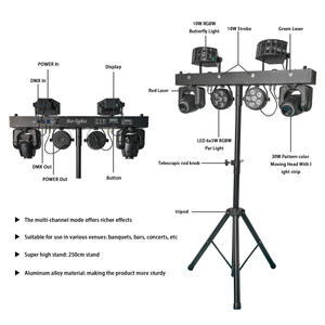 Barra DJ Professionale Portatile con Teste Mobili 2x30W e Fari LED Par 6x5W RGBW 4in1 con Stativo per Illuminazione Scenica - Product Image 4