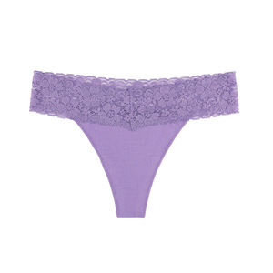 Ropa Interior de Mujer 2025, Nuevo Estilo, Cómoda, Transpirable, en Forma de T, Simple, de Talle Bajo, de Encaje, Sin Costuras, de Punto, de Algodón Puro - Product Image 4