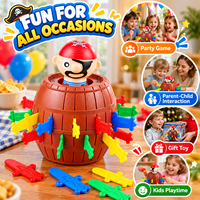 Jeu de société interactif pour enfants Pop-up Pirate Barrel Game, jouet d'épée en plastique à trancher, idéal pour les cadeaux de fête en famille, vente en gros
