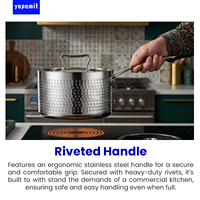 Panci Saus Stainless Steel Tri-ply MOQ Rendah Pemanasan Cepat Multi-ukuran Peralatan Masak Hotel Restoran Tahan Lama untuk Penggunaan Sehari-hari