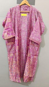 Elegante Bata de Seda Floral para Mujer, Manga Corta, Cuello Redondo, Larga, Estampada, de Satén Suave, Ropa de Dormir para Primavera - Product Image 5