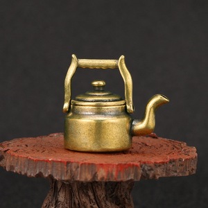 1pc <strong>Ethnic</strong> Style Vintage Style <strong>Antique</strong> Making Old Kettle Brass Ornament Children's Fun <strong>Antique</strong> Tea Pet Decoration Handicrafts - Product Image 2