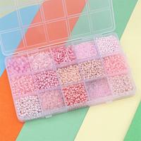 YWJC Penjualan Terlaris 15 Grid Per Set 210 Gram Aksesoris Perhiasan Gelang Kalung Manik-Manik Kaca Tabung Set Bahan Manik-Manik