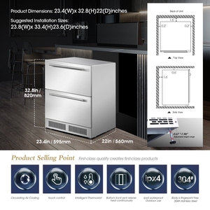 Réfrigérateur congélateur à double zone NE-359-8 avec compresseur, pour intérieur/extérieur, cuisine, maison, 145L, tiroir réfrigérant - Product Image 5