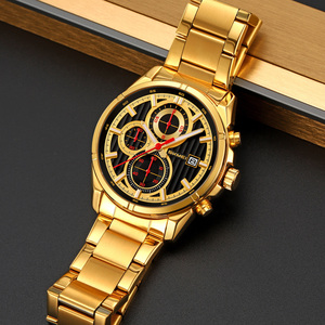 Men's round chronograph <b>watch</b> Luxury stainless steel wristwatch 30M waterproof quartz <b>watch</b> - Product Image 1
