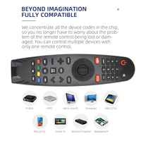 Reemplazo de control remoto universal para TV, versión infrarroja de AIR MOUSE, uso para control remoto LG con teclas de acceso rápido