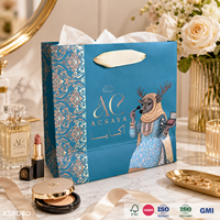 Boîte cadeau de luxe personnalisée pour cosmétiques arabes avec sac en papier, boîte d'expédition en carton bleu sarcelle pour emballage de parfums et maquillage, vente en gros