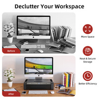 Monitor de Seguridad Inteligente con Cajón Extraíble para Debajo del Escritorio, Gran Espacio de Almacenamiento para Cámara, Documentos y Objetos de Valor Personales