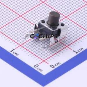SKHHLVA010 Tactile Switch Bent Lead Through Hole-4P,6x6mm Switch Single Pole Single Throw Round Button Right Angle Insert 6mm - Product Image 1