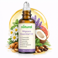 Huile Essentielle Naturelle Anti-Migraine en Roll-on, Parfum Durable, Soulage l'Anxiété et les Maux de Tête, Idéale pour les Voyages et les Soins Personnels en Déplacement