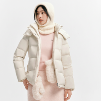 Veste courte matelassée en duvet pour femme, avec capuche, manteau d'hiver matelassé avec poches