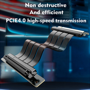 Kabel Ekstensi Riser Kecepatan Tinggi Terlindung PCIE 4.0 16x dengan Port PCI Express untuk Kartu Ekstensi GPU, Panjang 20cm (90 Derajat) - Product Image 2