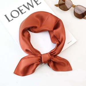 कस्टम लोगो 70 सेमी वर्ग ठोस रंग रेशम स्कार्फ लक्जरी ब्लॉक रंग 100% शहतूत रेशम ग्रीष्मकालीन बन्ना स्कार्फ - Product Image 5