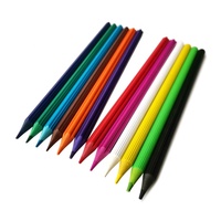 Set de papeterie scolaire écologique 7 "12 pièces Set de crayons de couleur Lapis De Cor pour dessin en plastique