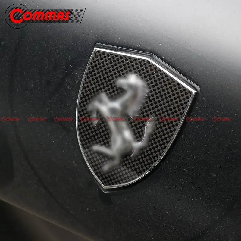 Emblema emblema para ventilação de carro, emblema 3d em fibra de carbono para ventilação de carro ferrari f12 458