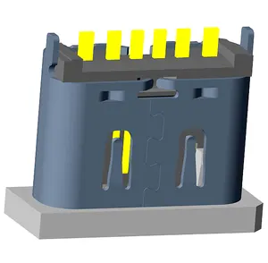 Fábrica fabricante 6pin vertical usb2.0 tipo c conector receptáculo para áudio bluetooth