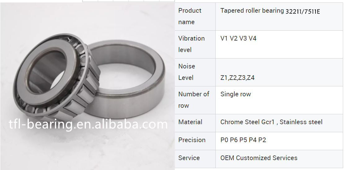 Taper Roller Bearing 32211 old model 7511E Size 55*100*25mm