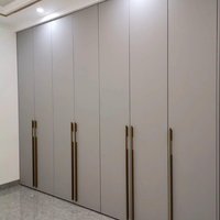Armoire à portes battantes minimaliste pour appartement, MDF beige expresso, scandinave, bleu marine, blanc