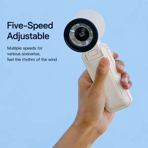 12000RPM Turbo Handheld <b>Fan</b> Portable Mini <b>Fan</b> with <b>LED</b> Display 5 Speed Adjustable Folding Design Rechargeable For Outdoor Travel - Product Image 6
