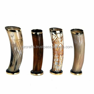 Ensemble de verres à liqueur Viking les plus vendus 2022 de 4 cornes à boire polies de style animal et nautique - Product Image 4