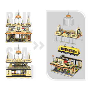 89136 creativo MOC stazione ferroviaria blocco di mattoni modello di assemblaggio educativo per bambini blocco di costruzione Set di plastica giocattolo regalo Juguete - Product Image 3