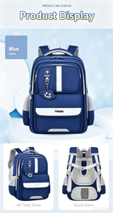 Large Capacity Student <b>Backpack</b> Waterproof Polyester <b>School</b> Bag Softback Bookbag for Grades 1-6 - Product Image 2