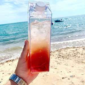 Botella Cuadrada de Plástico Personalizada de 34 oz para Bebidas, Botella Transparente para Jugos y Bebidas Pequeñas - Product Image 4