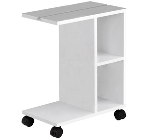 Better Home mesas de café laterais mesas de madeira mesas <span class=keywords><strong>console</strong></span> camada 2 branco mobília da sala Com rodas