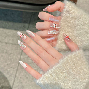 Diseño #2764/2766/2768 <span class=keywords><strong>Uñas</strong></span> prensadas de ojo de gato rosa de lujo personalizadas con patrón de danza del <span class=keywords><strong>león</strong></span> <span class=keywords><strong>Uñas</strong></span> prensadas de gel de alta calidad - Product Image 4