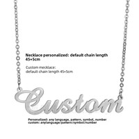 Personalización privada Collar de nombre de acero inoxidable Letra inglesa Pulsera galvanizada de moda Pendientes