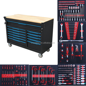 Juego de Herramientas Profesional para Mecánicos, 245 Piezas, Estuche Rígido Rojo, Almacenamiento para Banco de Trabajo, Asa Ergonómica, Cajones Móviles, OEM/ODM TCS-0 - Product Image 4