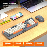 Factory Outlet Price Dual-mode Color Three Tone Keycap Wireless Keyboard Mouse Combo for Gaming Office Laptop